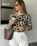 Jersey de punto con estampado de leopardo