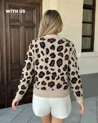 Jersey de punto con estampado de leopardo